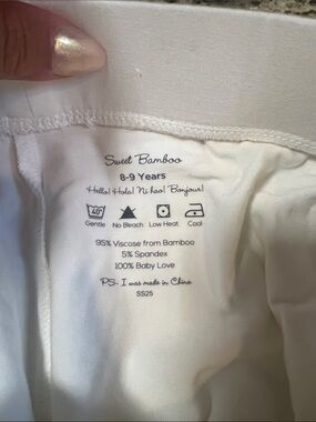 Sweet Bamboo White Kids Skirt- 8-9 Years